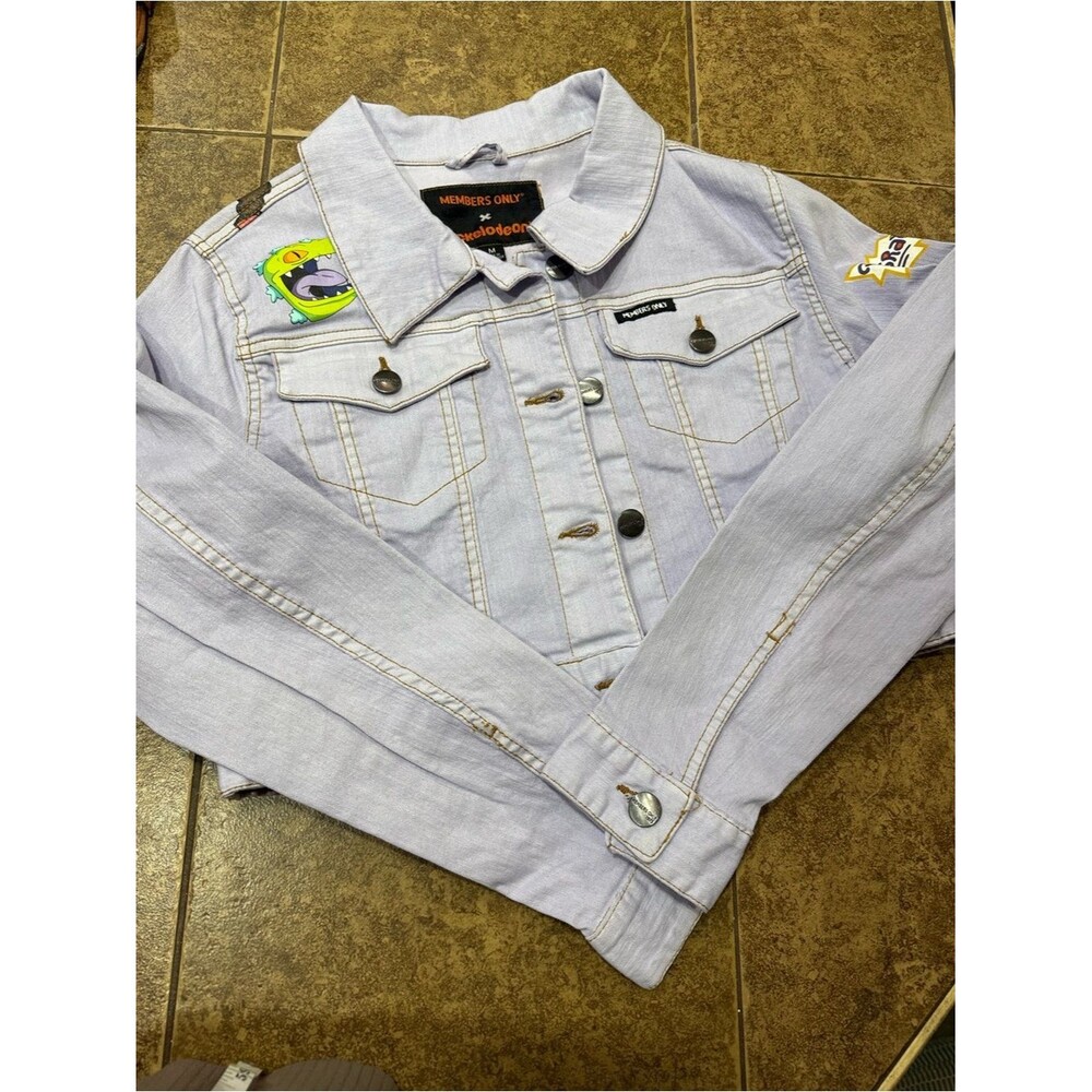 Members Only x Nickelodeon Rugrats Cropped Denim Jacket Women’s M Y2K - Picture 9 of 11